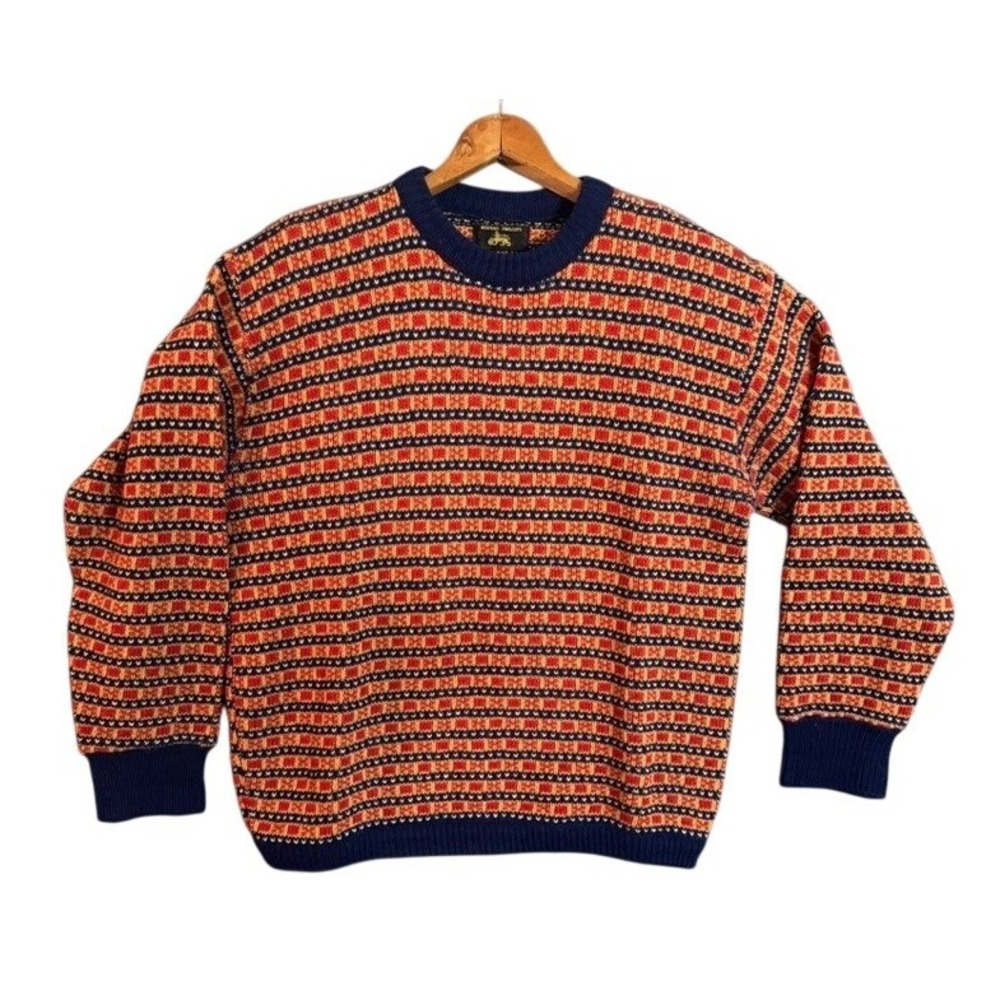 Herman Phillips Vintage Norwegian Style Knit Sweater Mens L Fair Isle Size L?